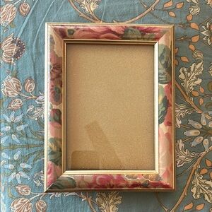Gold and Pink Vintage Floral Picture Frame